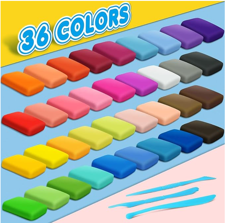 36 Color Air Dry Clay Set for Kids - Non-Toxic Magic Clay for DIY Crafts