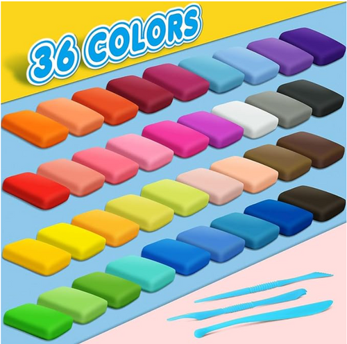 36 Color Air Dry Clay Set for Kids - Non-Toxic Magic Clay for DIY Crafts