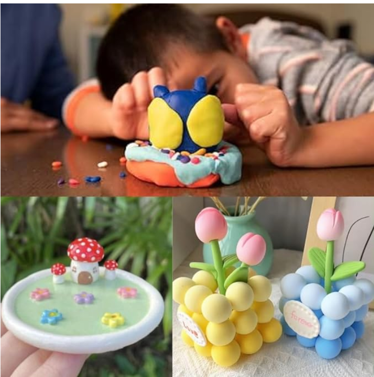 مجموعة صلصال يجف في الهواء مكونة من 36 لونًا للأطفال - صلصال سحري غير سام للأعمال اليدوية