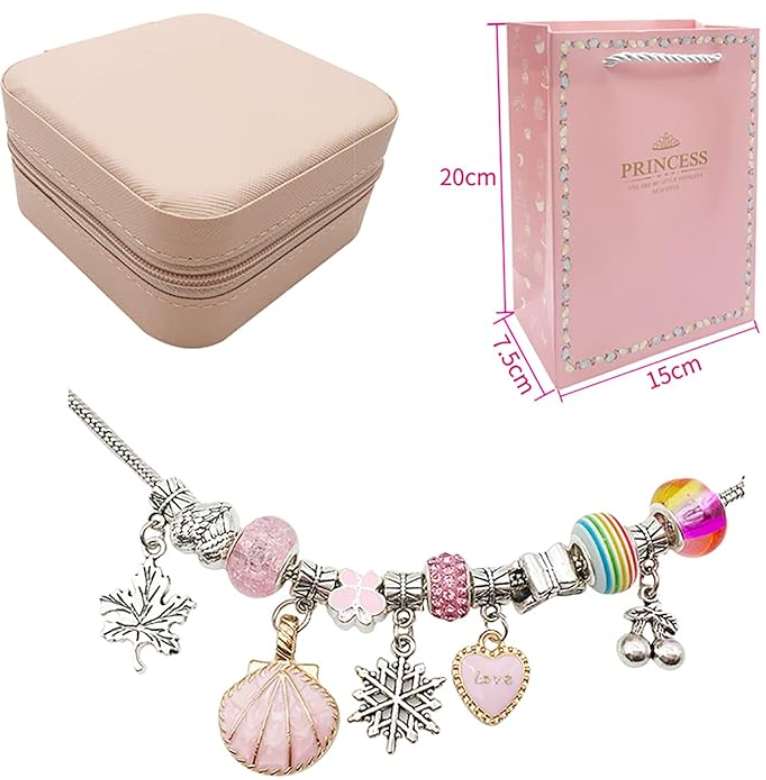 Bracelet Making Kit for Girls - 68 Piece DIY Jewelry Craft Set with Box