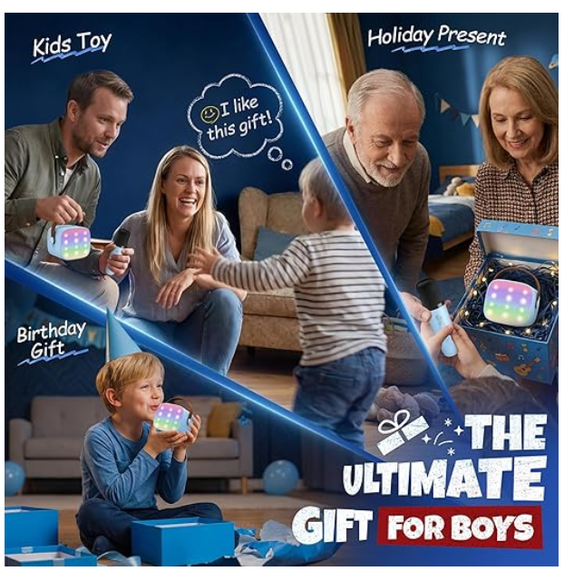 Kids Karaoke Machine with Bluetooth & 2 Wireless Microphones