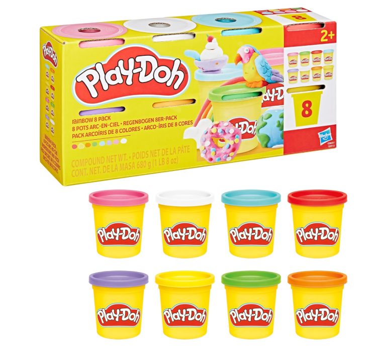 Play-Doh 8 Pack Rainbow Colors, 3 Ounce Cans of Modeling Compound, Kids Arts & Crafts, Preschool Toys for Girls & Boys 2+