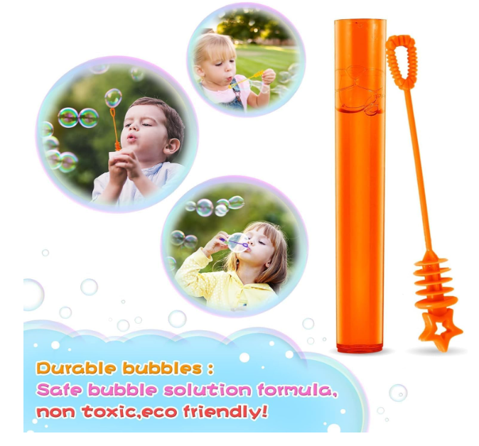 AMERTEER पार्टी उपहार - बच्चों के लिए 48 मिनी बबल वैंड, थीम वाले जन्मदिन, क्रिसमस, स्कूल, वेलेंटाइन डे के लिए उपयुक्त थोक पार्टी उपहार - गुडी बैग भरने के लिए, बाहरी मनोरंजन के लिए रंगीन बबल खिलौने