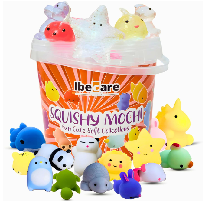 Ibecare Mochi Squishy Toys | Party favors for kids! birthday giveaways or return gifts for Birthday party kids | mini toys | goodie bags pinatas stocking fillers (24 Pcs)