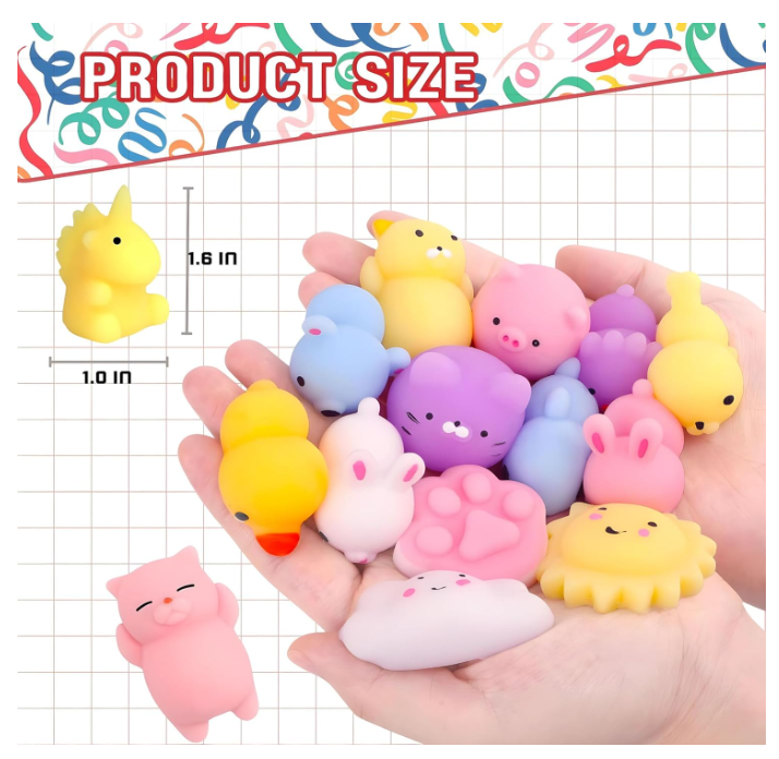 Ibecare Mochi Squishy Toys | Party favors for kids! birthday giveaways or return gifts for Birthday party kids | mini toys | goodie bags pinatas stocking fillers (24 Pcs)