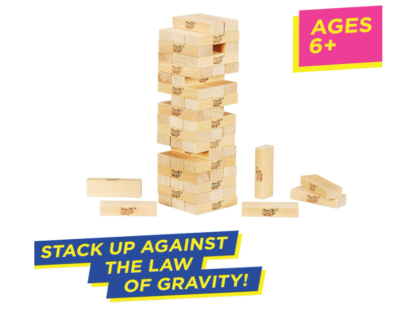 Hasbro Classic Jenga Stacking Tower Game – Family Party Fun, Ages 6+