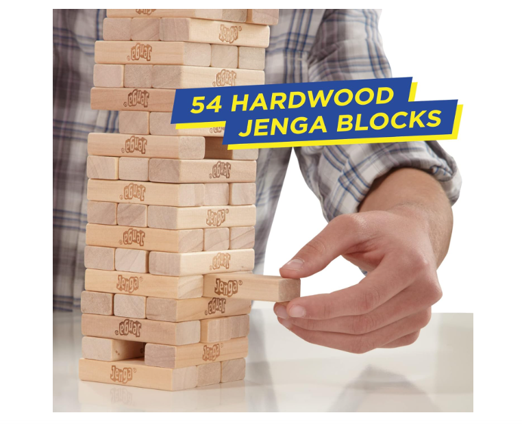 Hasbro Classic Jenga Stacking Tower Game – Family Party Fun, Ages 6+