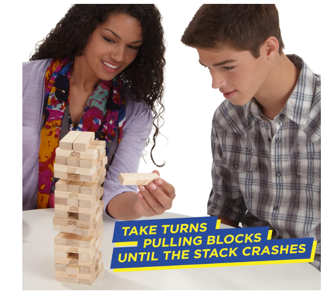 Hasbro Classic Jenga Stacking Tower Game – Family Party Fun, Ages 6+