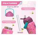 Lullaby Land 550ml Stainless Steel Kids Water Bottle – Unicorn Pink, BPA-Free