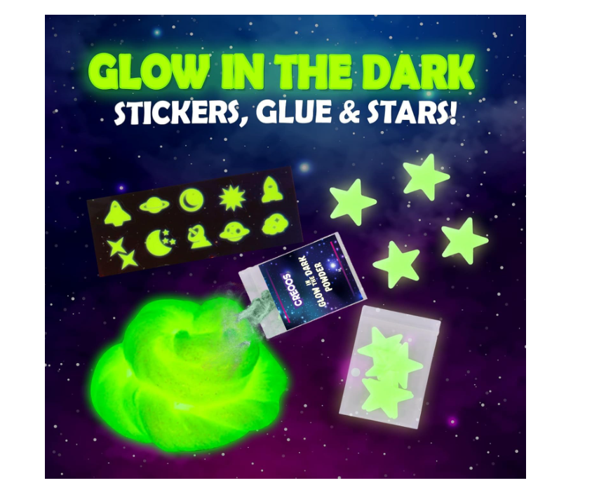 Creoos Galaxy Glow-in-the-Dark Slime Kit – 31-Piece DIY Slime Craft Set for Kids