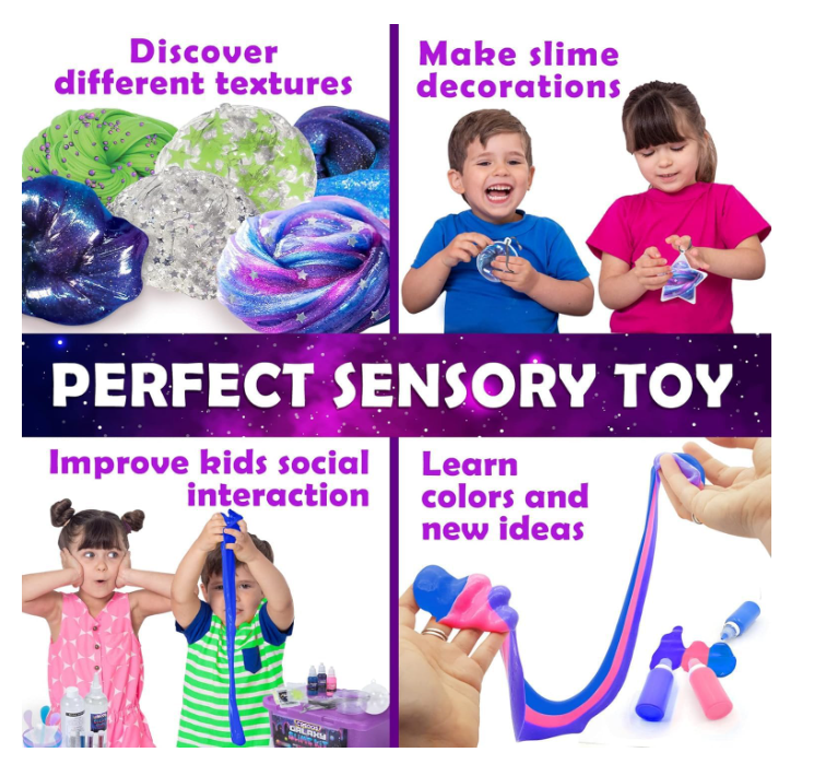 Creoos Galaxy Glow-in-the-Dark Slime Kit – 31-Piece DIY Slime Craft Set for Kids