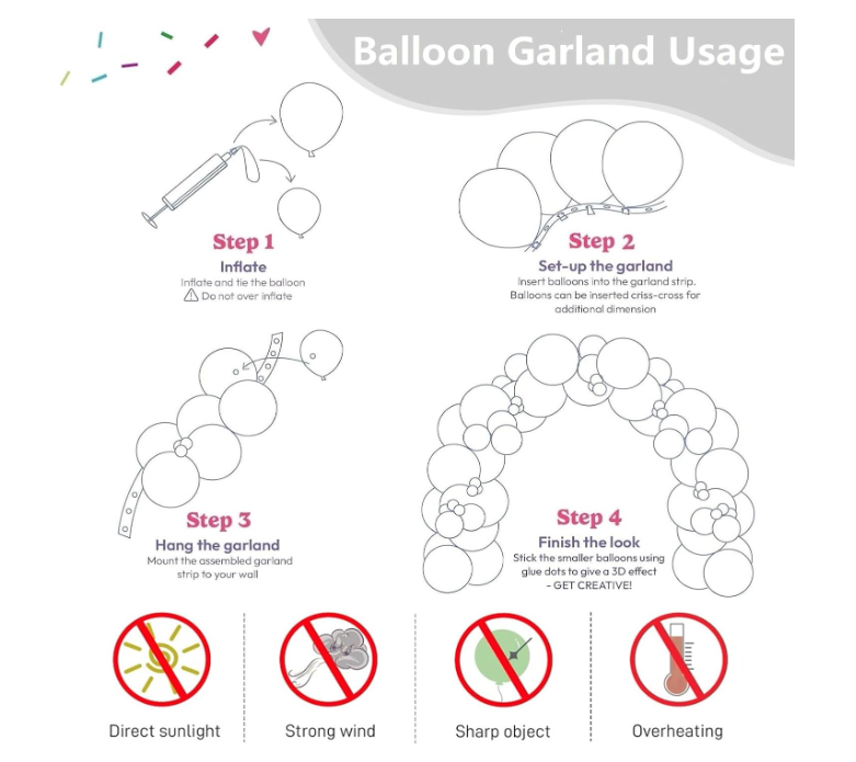 **White Balloon Garland Arch Kit – 110 PCS Latex Balloons in Various Sizes for Party Decorations**