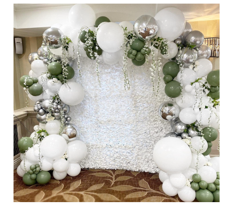 **White Balloon Garland Arch Kit – 110 PCS Latex Balloons in Various Sizes for Party Decorations**