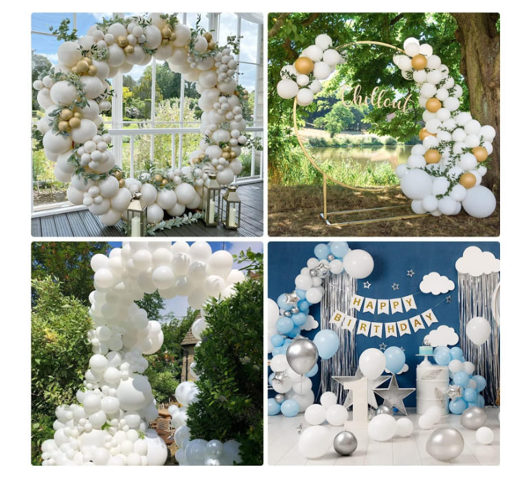 **White Balloon Garland Arch Kit – 110 PCS Latex Balloons in Various Sizes for Party Decorations**