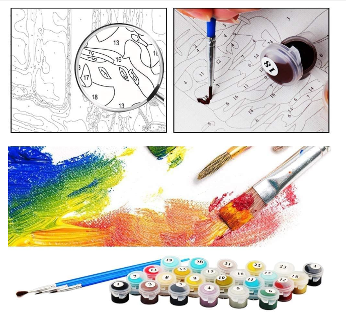 **Mumoo Bear DIY Painting by Numbers Kit – 16x20" Sea View Canvas**