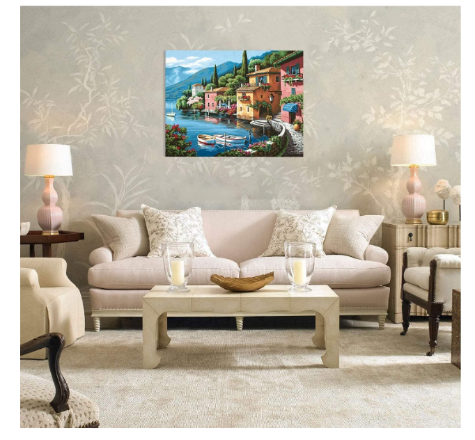 **Mumoo Bear DIY Painting by Numbers Kit – 16x20" Sea View Canvas**