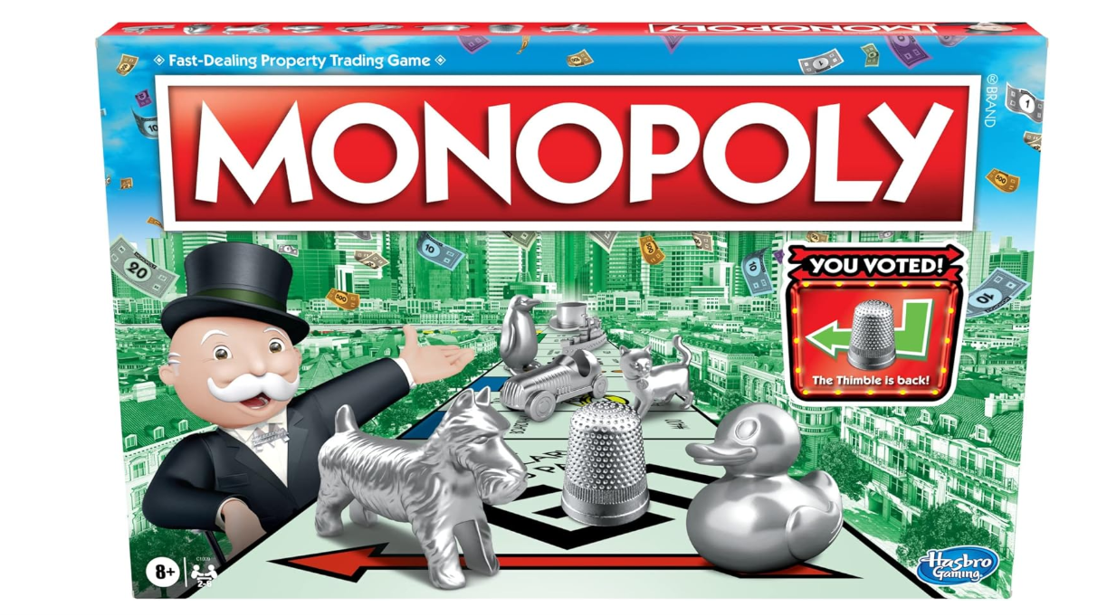 Monopoly Game, Family Board Games for 2 to 6 Players, Board Games for Kids Ages 8 and Up, Includes 8 Tokens (Token Vote Edition)