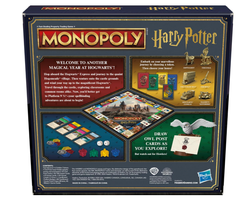 Hasbro Gaming Monopoly Harry Potter Edition Board Game | A Magical Adventure at Hogwarts | Ages 8 and Up | 2 to 6 Players | Family Games | Gifts for Kids...