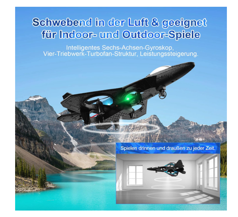 AWH Henakmsl RC एरोप्लेन 2.4GHz रिमोट कंट्रोल एरोप्लेन L0712 क्वाडकॉप्टर फ्लोटिंग फाइटर प्लेन RTF शुरुआती लोगों, बच्चों और वयस्कों के लिए, रंगीन लाइटों वाला खिलौना एरोप्लेन, USB चार्जिंग सुविधा।