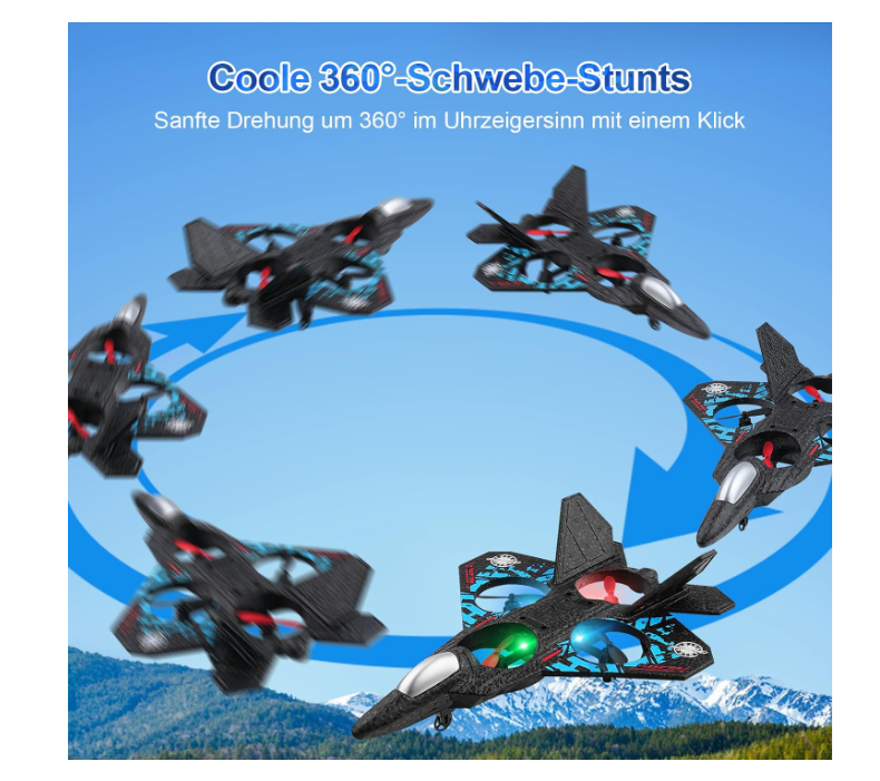 AWH Henakmsl RC एरोप्लेन 2.4GHz रिमोट कंट्रोल एरोप्लेन L0712 क्वाडकॉप्टर फ्लोटिंग फाइटर प्लेन RTF शुरुआती लोगों, बच्चों और वयस्कों के लिए, रंगीन लाइटों वाला खिलौना एरोप्लेन, USB चार्जिंग सुविधा।