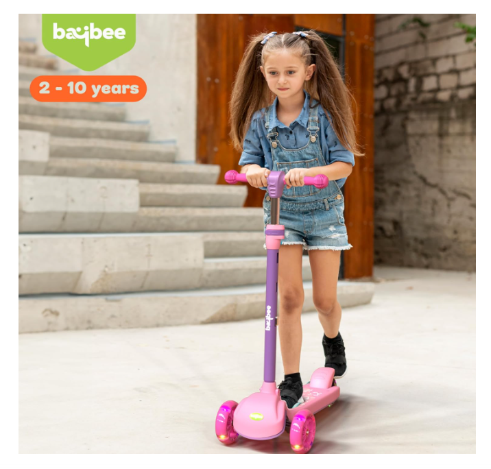 बेबी ब्लेज़ स्टॉर्म स्केट स्कूटर बच्चों के लिए | 3 पहियों वाला स्कूटर, ऊंचाई में 4 बार एडजस्ट होने वाला हैंडल | एलईडी पीयू व्हील्स और रियर ब्रेक के साथ | 3 से 8 साल के बच्चों (लड़के और लड़कियां) के लिए रनर स्कूटर