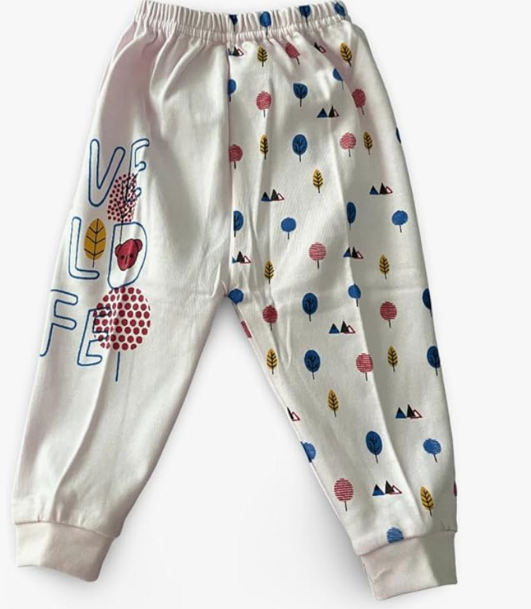 Baby Pajama/Pant only, Pure Cotton 3pc Pajama in a pack, Loose Diaper Fit, available in Size M (36cm for 3month old), Size L (38cm for 6month), Size XL (40cm for 9month), Size XXL (45cm for 12 month).