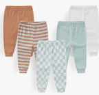طقم بنطلونات قطنية ناعمة للأطفال الرضع، مناسب للجنسين (أولاد وبنات)، عبوة من 5 قطع، مناسب للأطفال من عمر 0 ​​إلى 12 شهرًا.