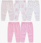 طقم بنطلونات قطنية ناعمة للأطفال الرضع، مناسب للجنسين (أولاد وبنات)، عبوة من 5 قطع، مناسب للأطفال من عمر 0 ​​إلى 12 شهرًا.