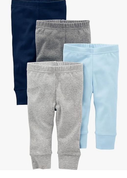 Simple Joys by Carter's Unisex Babies' Cotton Pants, Pack of 4