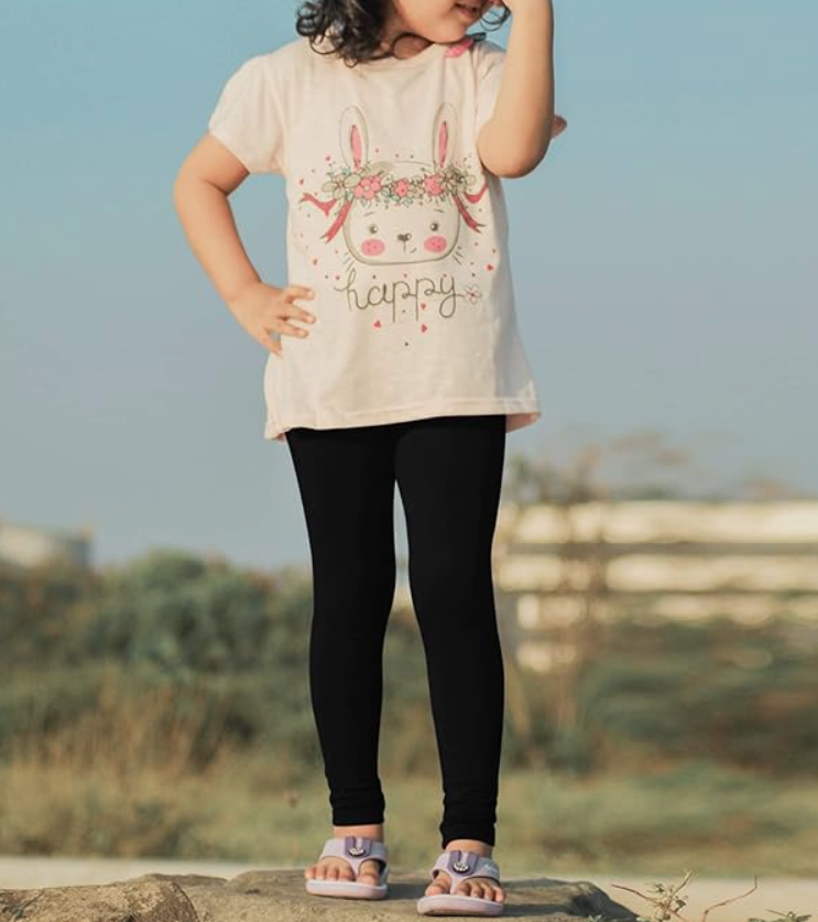 Witwot 3 Pack Girls Leggings Full Length Kids School Cotton Pant Trouser 5-14 Years