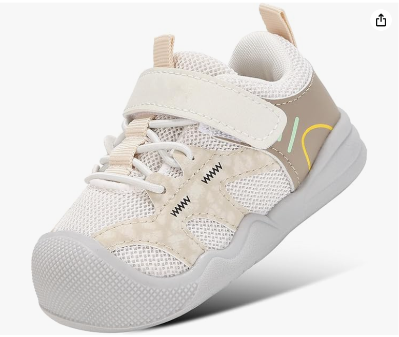 ZONEY Toddler Boys Girls Tennis Barefoot Shoes Preschool Non Slip Lightweight Breathable First Walking Shoes Running Outdoor Shoes