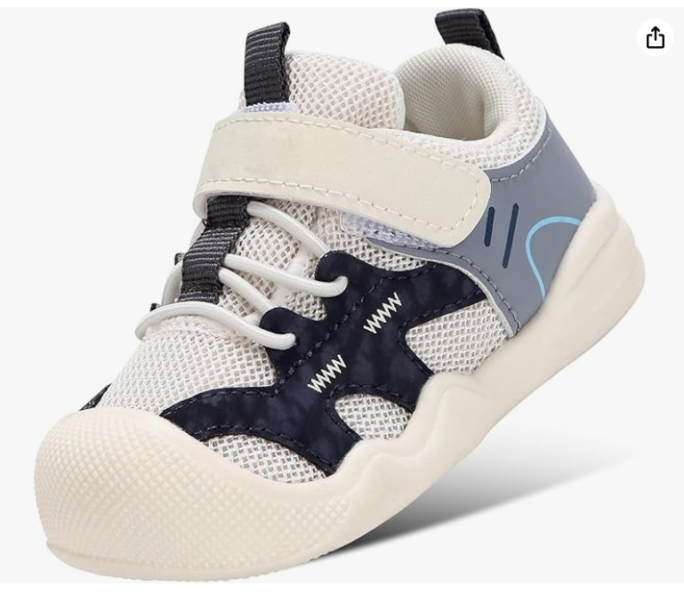 ZONEY Toddler Boys Girls Tennis Barefoot Shoes Preschool Non Slip Lightweight Breathable First Walking Shoes Running Outdoor Shoes