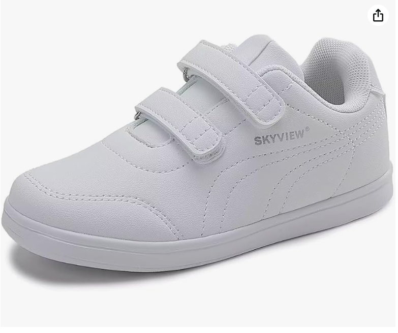 SKYVIEW Boy Girl Shoes Hook and Loop Sports Shoes Child Leather Lightweight Breathable Athletic Running Sneakers for Unisex Kids School Shoes