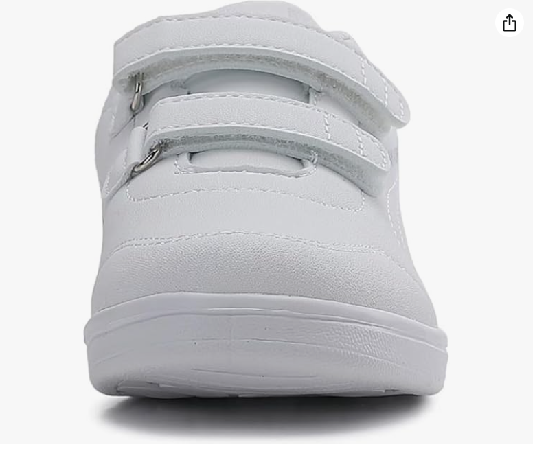 SKYVIEW Boy Girl Shoes Hook and Loop Sports Shoes Child Leather Lightweight Breathable Athletic Running Sneakers for Unisex Kids School Shoes