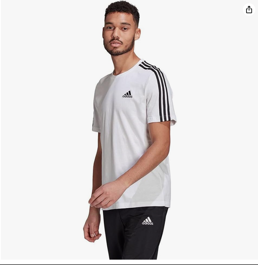 adidas mens Essentials 3-Stripes T-SHIRT