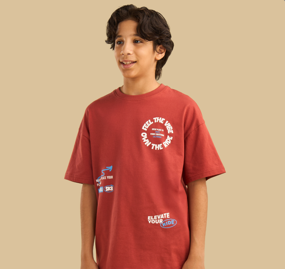 تيشيرت قطني مطبوع عليه رسومات (كحد أقصى)