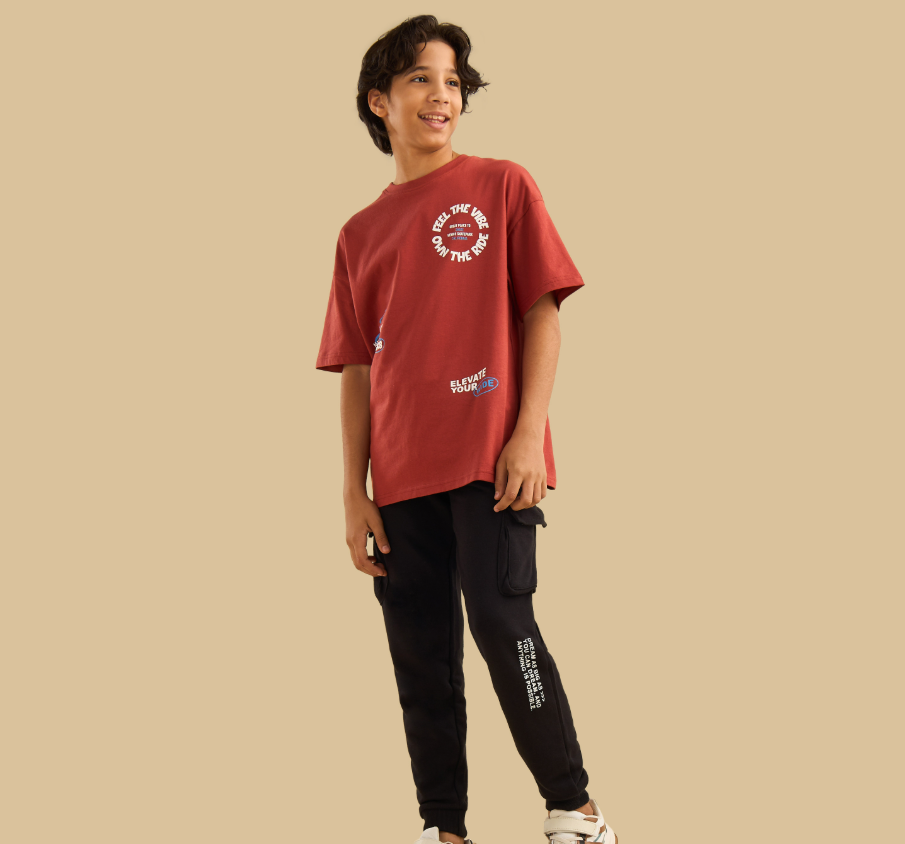 Typographic Print Cotton T-shirt (max)