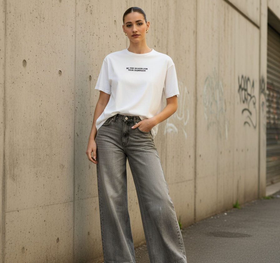 Slogan Print T-shirt (max)