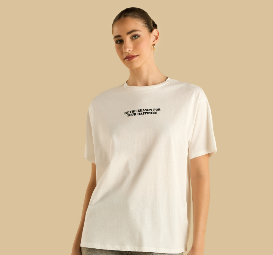 Slogan Print T-shirt (max)