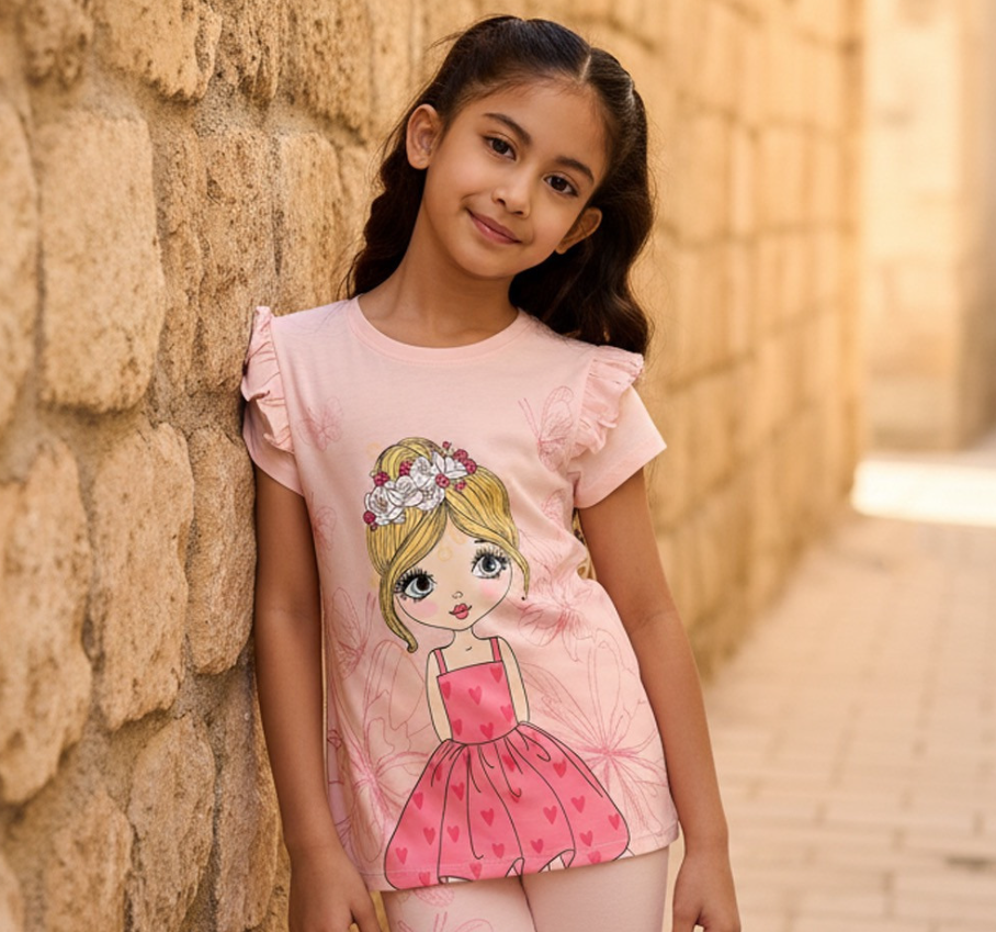 تيشيرت مطبوع برسومات مع كشكشة (بحد أقصى)