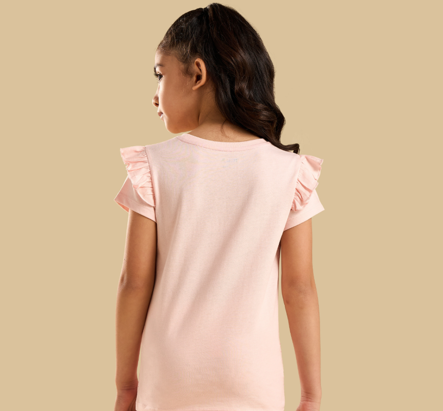 Graphic Print T-shirt with Ruffles (max)