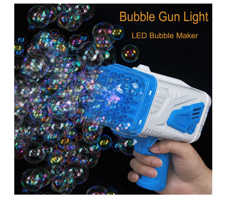 Bubble Machine Gun,Bazooka Bubble Gun for Kids Automatic Bubble Maker Bubble Guns for Toddlers 3,4,5,6,7,8 Years Old Kids,Bubble Bazooka Gun Blaster for Outdoor Party Wedding(Blue)