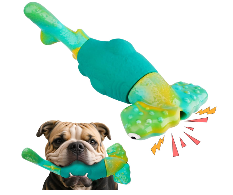 Dog Toys for Aggressive Chewers, Interactive Dog Chew Toys for Large Dogs, Indestructible Squeaky Toys to Keep Them Busy, Tough Toys for Medium/Large Breed (Green)