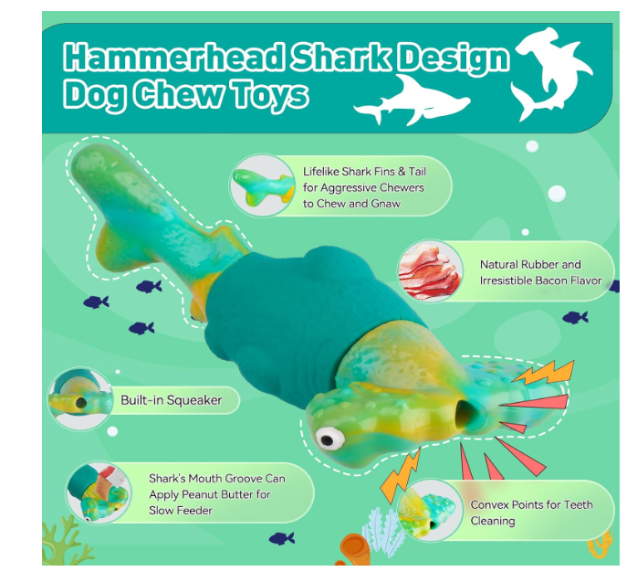 Dog Toys for Aggressive Chewers, Interactive Dog Chew Toys for Large Dogs, Indestructible Squeaky Toys to Keep Them Busy, Tough Toys for Medium/Large Breed (Green)