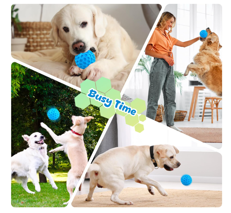 Squeaky Dog Toys for Aggressive Chewers, Indestructible Dog Balls for Aggressive Chewers, Squeaky Balls for Dogs,Interactive Dog Toys for Large Dogs,Funny Dog Squeaky Ball Heavy Duty Dog Toy