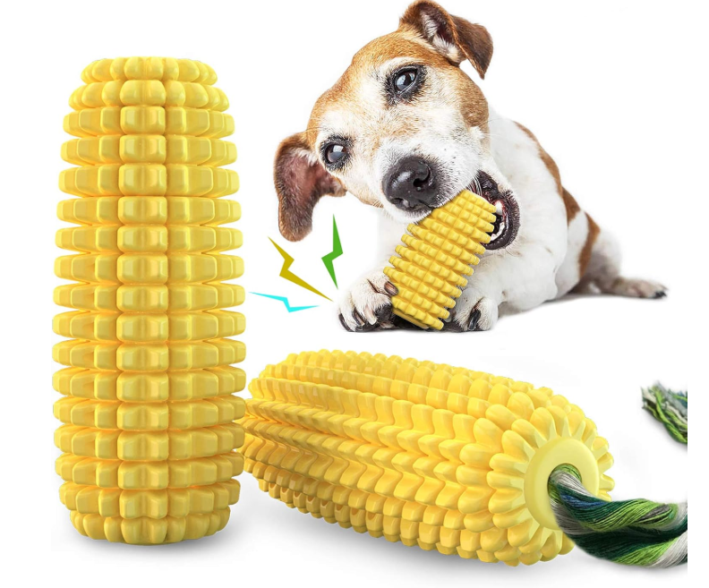 Carllg Dog Chew Toys for Aggressive Chewers, Indestructible Tough Durable Squeaky Interactive Dog Toys, Puppy Teeth Chew Corn Stick Toy for Small Meduium Large Breed