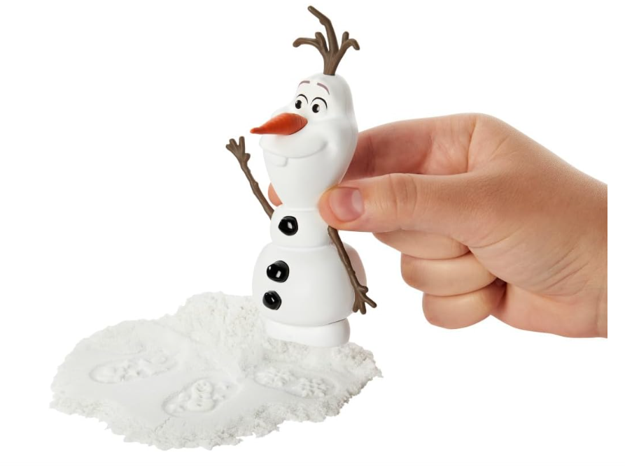 Mattel Disney Frozen Elsa Fashion Doll & Sand Set with Olaf Figure, Moldable “Snow” Sand & 4 Stampers, Elsa & Olaf Adventures, Inspired by Disney Movie