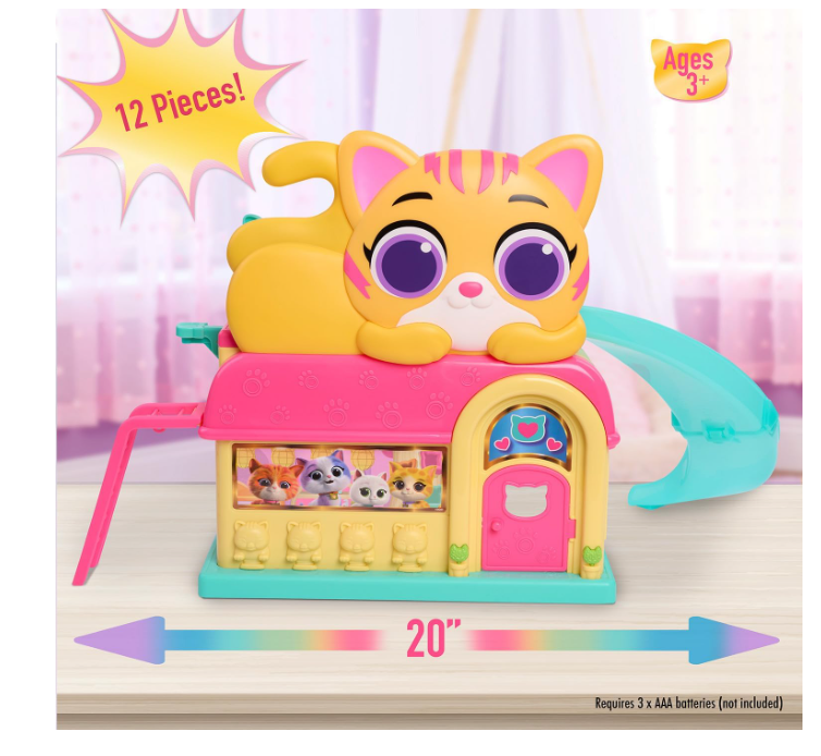 डिज़्नी जूनियर सुपरकिटीज़ पर् 'एन' प्ले प्लेसेट और आकृतियाँ, 12 पीस, लाइट और साउंड, 3 साल और उससे अधिक उम्र के बच्चों के लिए खिलौने।