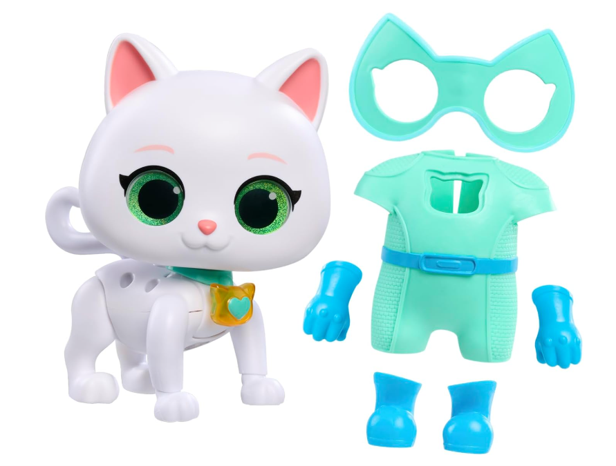 Just Play Disney Junior SuperKitties Cat-Tastic Transforming Bitsy, Lights and Sounds Toy Figure, Kids Toys for Ages 3 Up