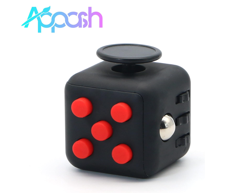 Appash Fidget Cube Stress Anxiety Pressure Relieving Toy Great for Adults and Children[Gift Idea][Relaxing Toy][Stress Reliever][Soft Material](Black & Red)